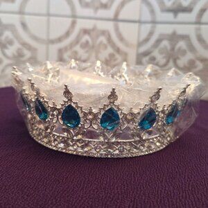 NEW Gem Princess Crown, Aqua and Silver